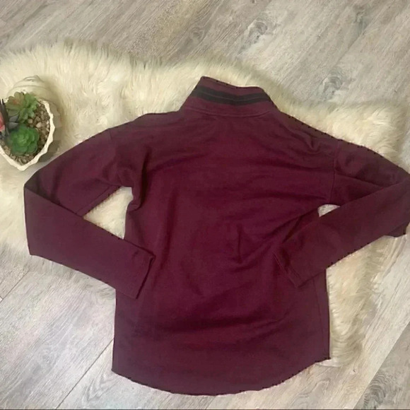 Victoria secret pink maroon wine and black dog logo 1/4 zip pullover xs - Picture 4 of 5